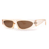 Elegantly Minimal Triangular Lens Narrow Rectangle Plastic Sunglasses