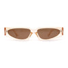 Elegantly Minimal Triangular Lens Narrow Rectangle Plastic Sunglasses