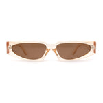 Elegantly Minimal Triangular Lens Narrow Rectangle Plastic Sunglasses