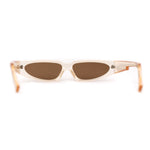 Elegantly Minimal Triangular Lens Narrow Rectangle Plastic Sunglasses