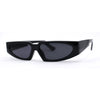 Elegantly Minimal Triangular Lens Narrow Rectangle Plastic Sunglasses