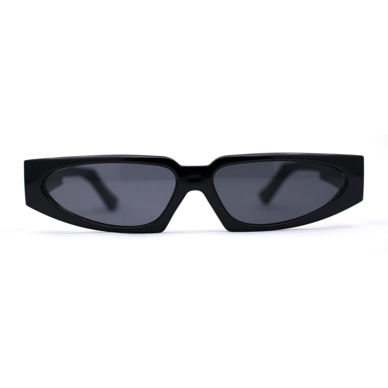 Elegantly Minimal Triangular Lens Narrow Rectangle Plastic Sunglasses