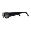 Elegantly Minimal Triangular Lens Narrow Rectangle Plastic Sunglasses