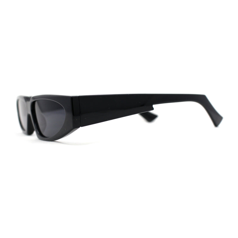 Elegantly Minimal Triangular Lens Narrow Rectangle Plastic Sunglasses