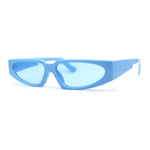 Elegantly Minimal Triangular Lens Narrow Rectangle Plastic Sunglasses