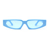 Elegantly Minimal Triangular Lens Narrow Rectangle Plastic Sunglasses