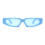 Elegantly Minimal Triangular Lens Narrow Rectangle Plastic Sunglasses
