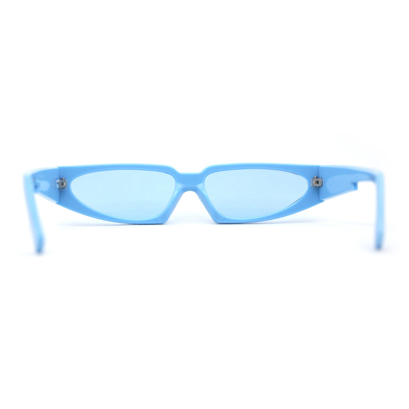 Elegantly Minimal Triangular Lens Narrow Rectangle Plastic Sunglasses