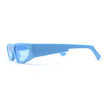 Elegantly Minimal Triangular Lens Narrow Rectangle Plastic Sunglasses