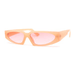 Elegantly Minimal Triangular Lens Narrow Rectangle Plastic Sunglasses