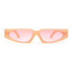 Elegantly Minimal Triangular Lens Narrow Rectangle Plastic Sunglasses