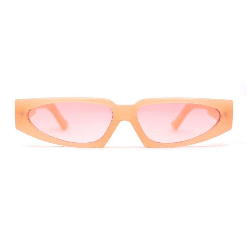 Elegantly Minimal Triangular Lens Narrow Rectangle Plastic Sunglasses