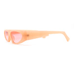 Elegantly Minimal Triangular Lens Narrow Rectangle Plastic Sunglasses