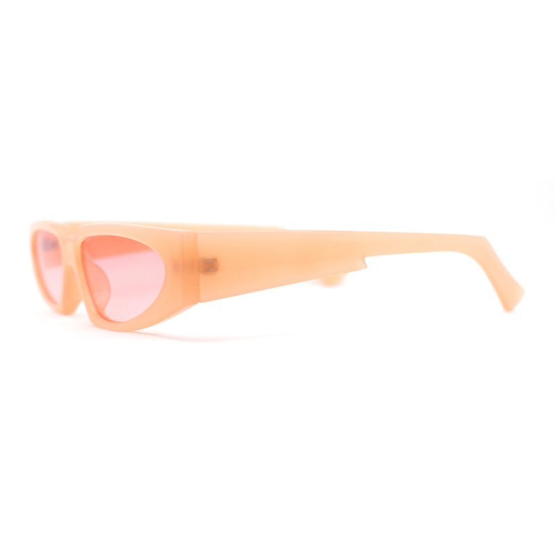 Elegantly Minimal Triangular Lens Narrow Rectangle Plastic Sunglasses