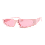 Elegantly Minimal Triangular Lens Narrow Rectangle Plastic Sunglasses