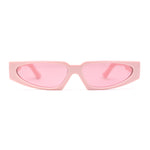 Elegantly Minimal Triangular Lens Narrow Rectangle Plastic Sunglasses