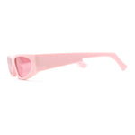 Elegantly Minimal Triangular Lens Narrow Rectangle Plastic Sunglasses