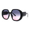 Womens Minimally Mod Simple Plastic Large Round Fashion Sunglasses