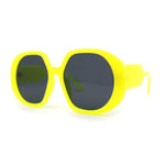 Womens Minimally Mod Simple Plastic Large Round Fashion Sunglasses