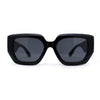 Womens Minimally Mod Geometric Square Rectangle Plastic Sunglasses