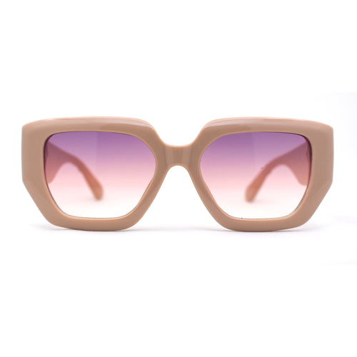 Womens Minimally Mod Geometric Square Rectangle Plastic Sunglasses