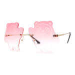 Child Size Kids Panda Bear Rimless Fun Party Shade Sunglasses