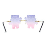 Child Size Kids Panda Bear Rimless Fun Party Shade Sunglasses