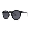 Polarized Hipster Round Keyhole Horn Rim Thin Plastic Sunglasses