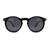 Polarized Hipster Round Keyhole Horn Rim Thin Plastic Sunglasses