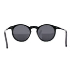 Polarized Hipster Round Keyhole Horn Rim Thin Plastic Sunglasses