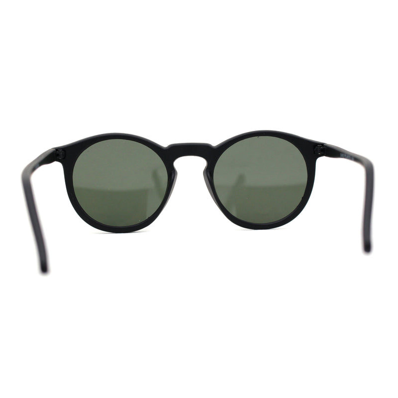 Polarized Hipster Round Keyhole Horn Rim Thin Plastic Sunglasses