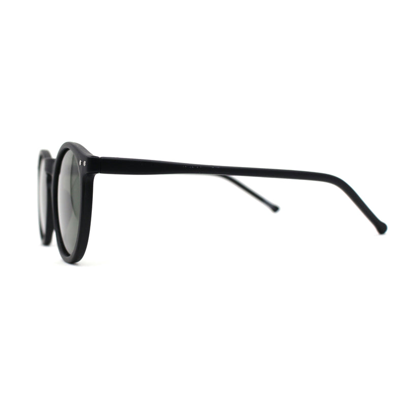 Polarized Hipster Round Keyhole Horn Rim Thin Plastic Sunglasses