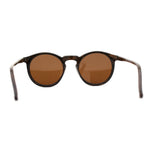 Polarized Hipster Round Keyhole Horn Rim Thin Plastic Sunglasses