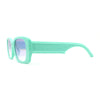 Minimal Color Mirror Mod Narrow Rectangle Plastic Sunglasses