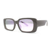 Minimal Color Mirror Mod Narrow Rectangle Plastic Sunglasses