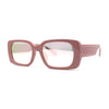 Minimal Color Mirror Mod Narrow Rectangle Plastic Sunglasses