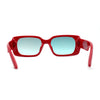 Minimal Color Mirror Mod Narrow Rectangle Plastic Sunglasses