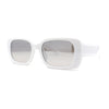 Minimal Color Mirror Mod Narrow Rectangle Plastic Sunglasses