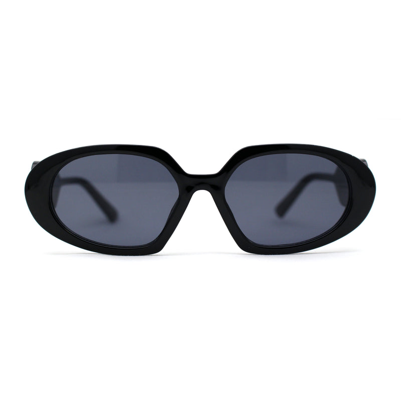 Minimal Color Mirror Mod Narrow Rectangle Plastic Sunglasses