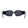 Minimal Color Mirror Mod Narrow Rectangle Plastic Sunglasses