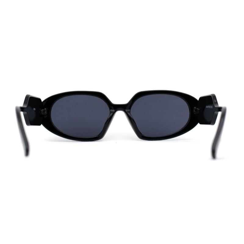 Minimal Color Mirror Mod Narrow Rectangle Plastic Sunglasses