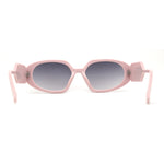 Minimal Color Mirror Mod Narrow Rectangle Plastic Sunglasses