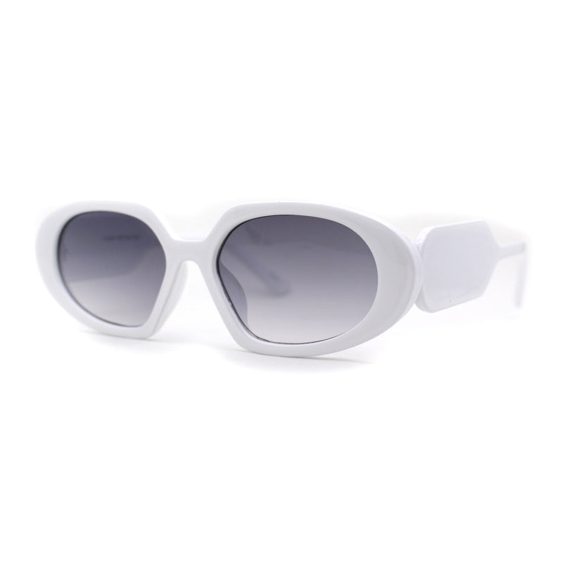 Minimal Color Mirror Mod Narrow Rectangle Plastic Sunglasses