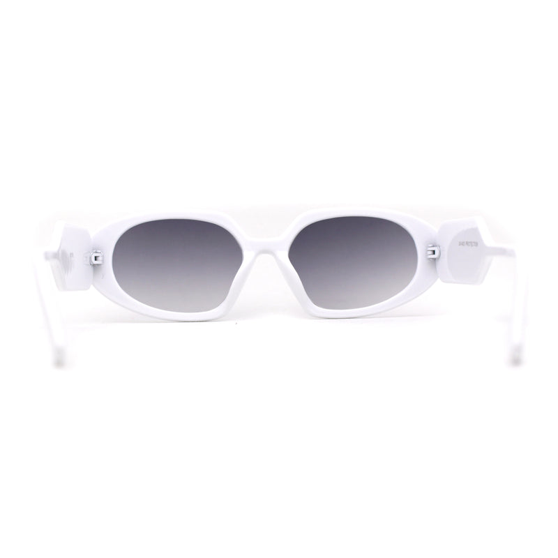 Minimal Color Mirror Mod Narrow Rectangle Plastic Sunglasses