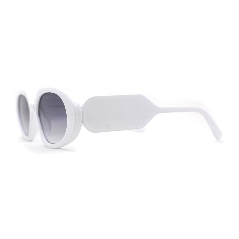 Minimal Color Mirror Mod Narrow Rectangle Plastic Sunglasses