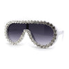 Maximalist Heavy Rhinestone Iced Plastic Racer Shield Sunglasses