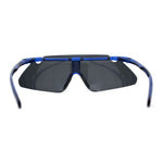 Mens Minimalist Half Rim Shield Sport Wrap Around Sunglasses