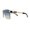 Elegant Rimless Flat Top Mobster Shield Racer Sunglasses