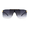 Elegant Rimless Flat Top Mobster Shield Racer Sunglasses
