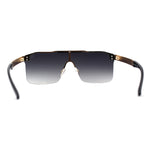 Elegant Rimless Flat Top Mobster Shield Racer Sunglasses